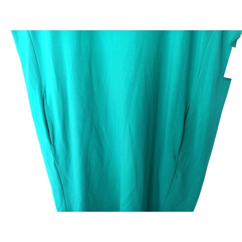 New with Tags Eileen Fisher Pima Cotton Stretch Dress Green Teal 1X Knee Length - Picture 6 of 13